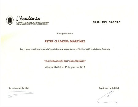 ACADÈMIA CIÈNCIES MÈDIQUES: EMBARASSOS EN L'ADOLESCÈNCIA